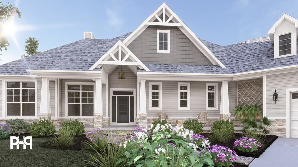 The Spruce house plan, exterior view 5
